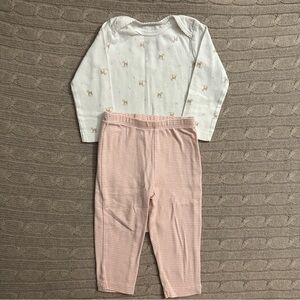 EUC Carter’s Unisex Baby Outfit Set, Deer Pinstripe, 12 Months